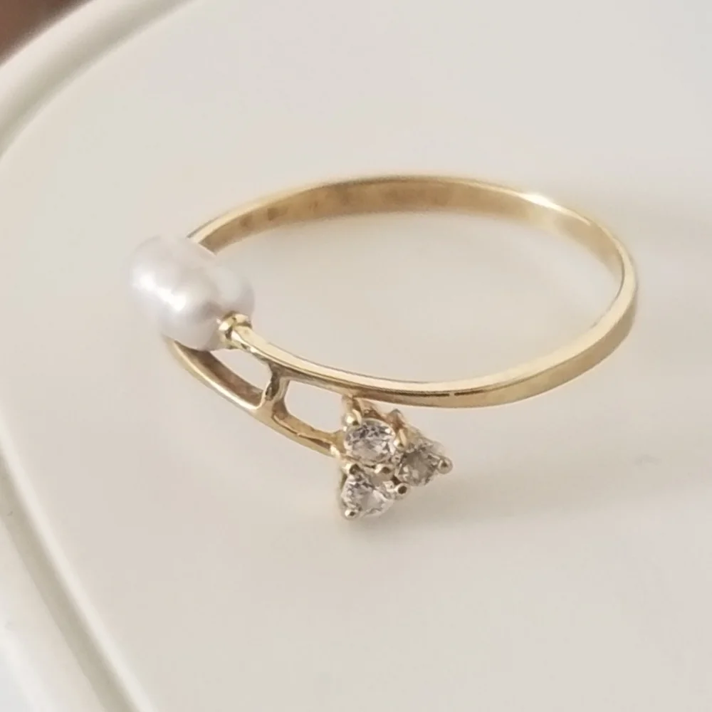 10K Gold Rice Pearl Ring - Picture 10 of 11